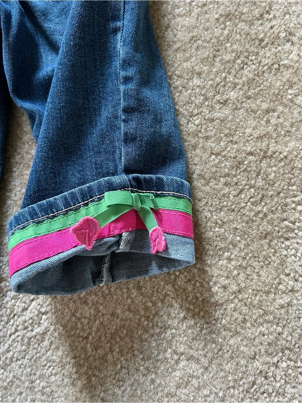 Gymboree Bright Green Short-Sleeve Tee & Jean Capris with Pink Shoe Appliques